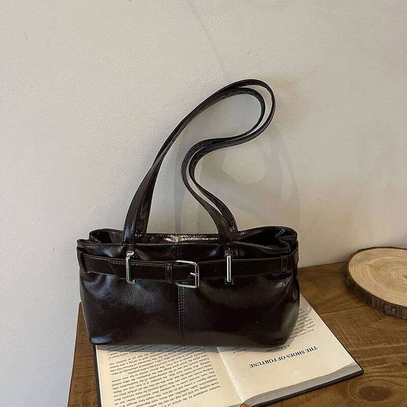 Y2K Vintage Lady Underarm Stylish Zipper Shoulder Bags Retro Pu Leather Commuting Bag for Women Handbags bolso mujer Z260207 - view 6