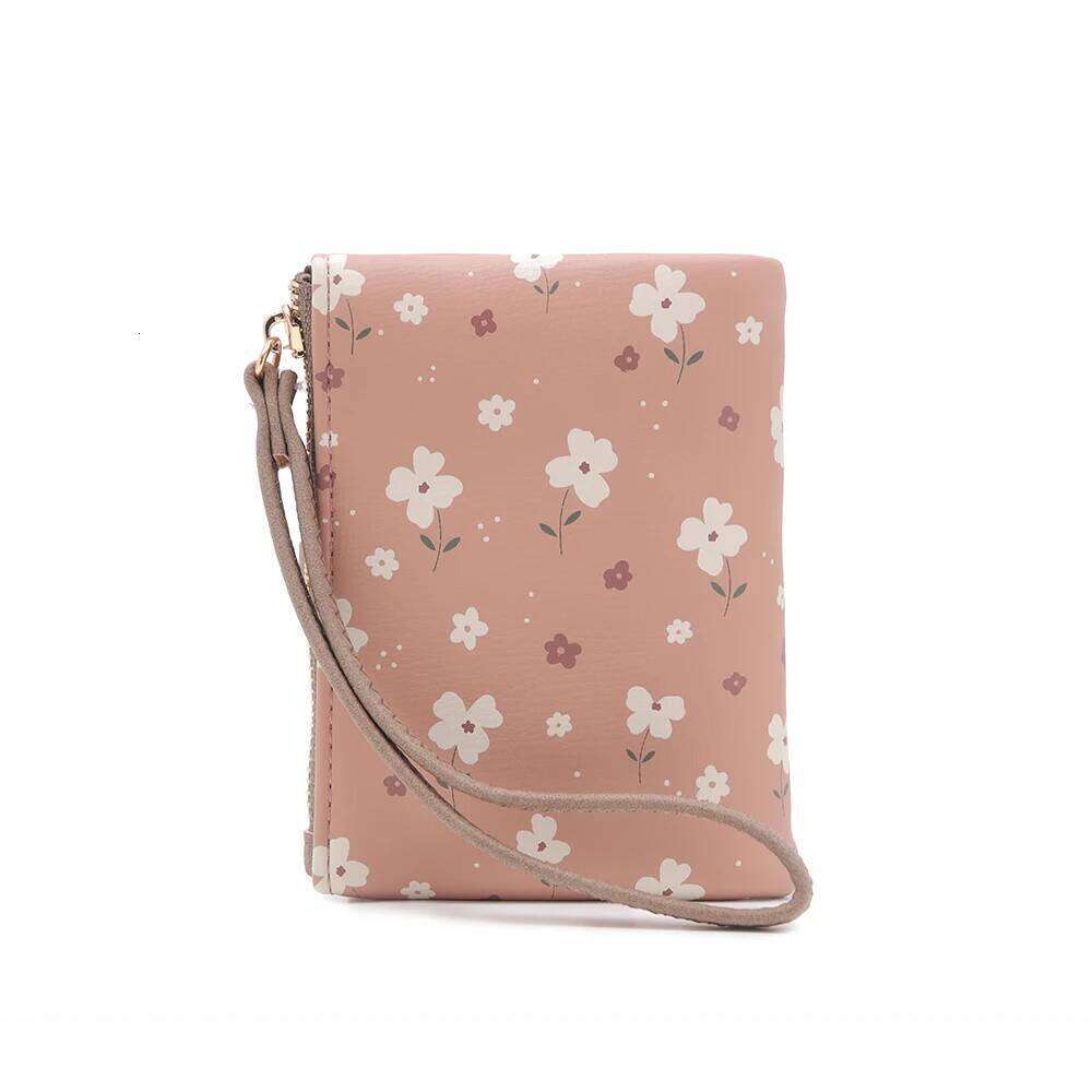 Short for women 2024 spring/summer new Korean PU printed zipper buckle collapsible multi-function long purse can be wrist Y260206