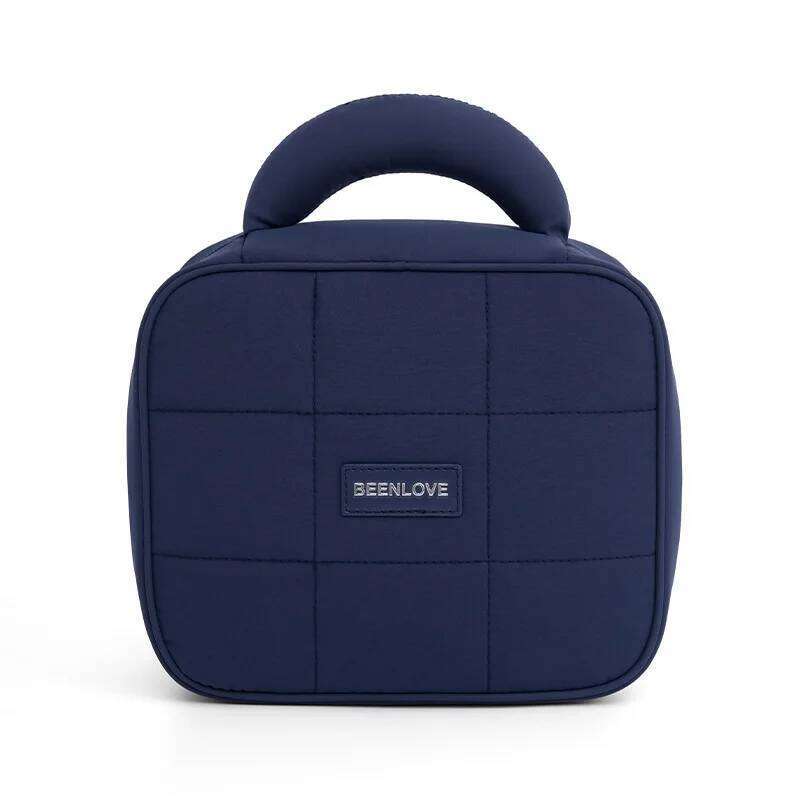 Soft Foam Women's Cosmetic Bag Handheld Makeup Wash Skincare Pouch Large Capaci Square Toiletries Storage Organizer Y260206