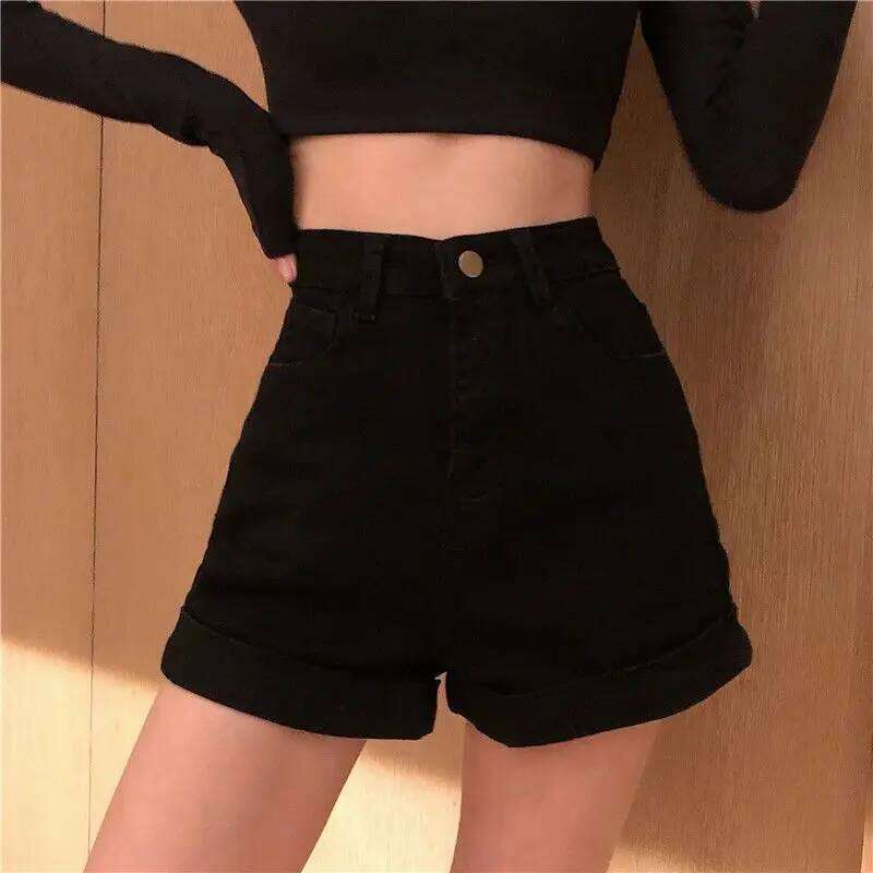 Short Jean Pants Woman Tight Boxer High Waist Skinny Denim Shorts for Women Booty Streetwear Kpop Elasticty Elegant Cheap Comfy XJ260206