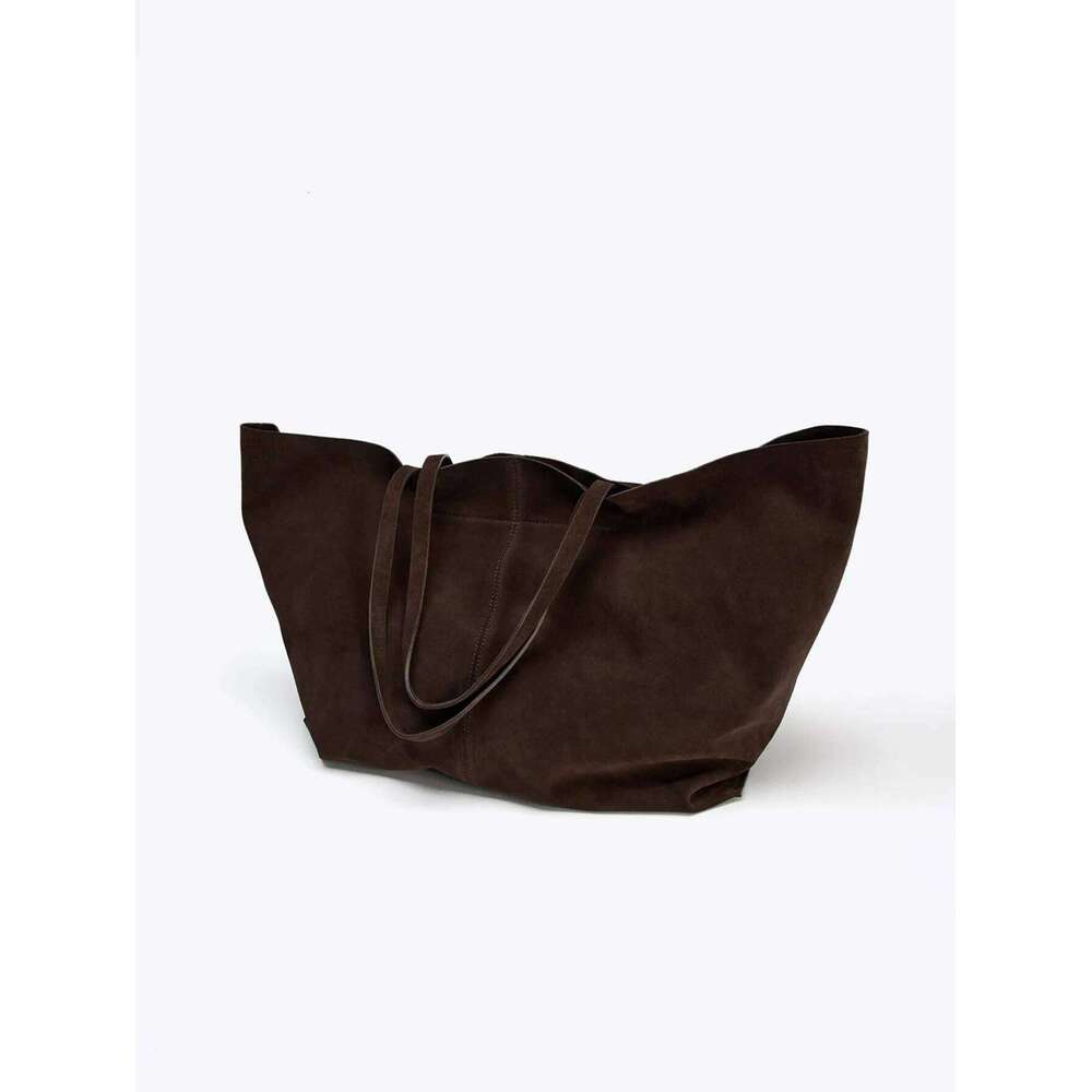 Women's Large Suede Tote Luxury Design Commuter High-end Armpit Bag Soft Handle Fashion Shoulder Handbag for Ladies Y260204
