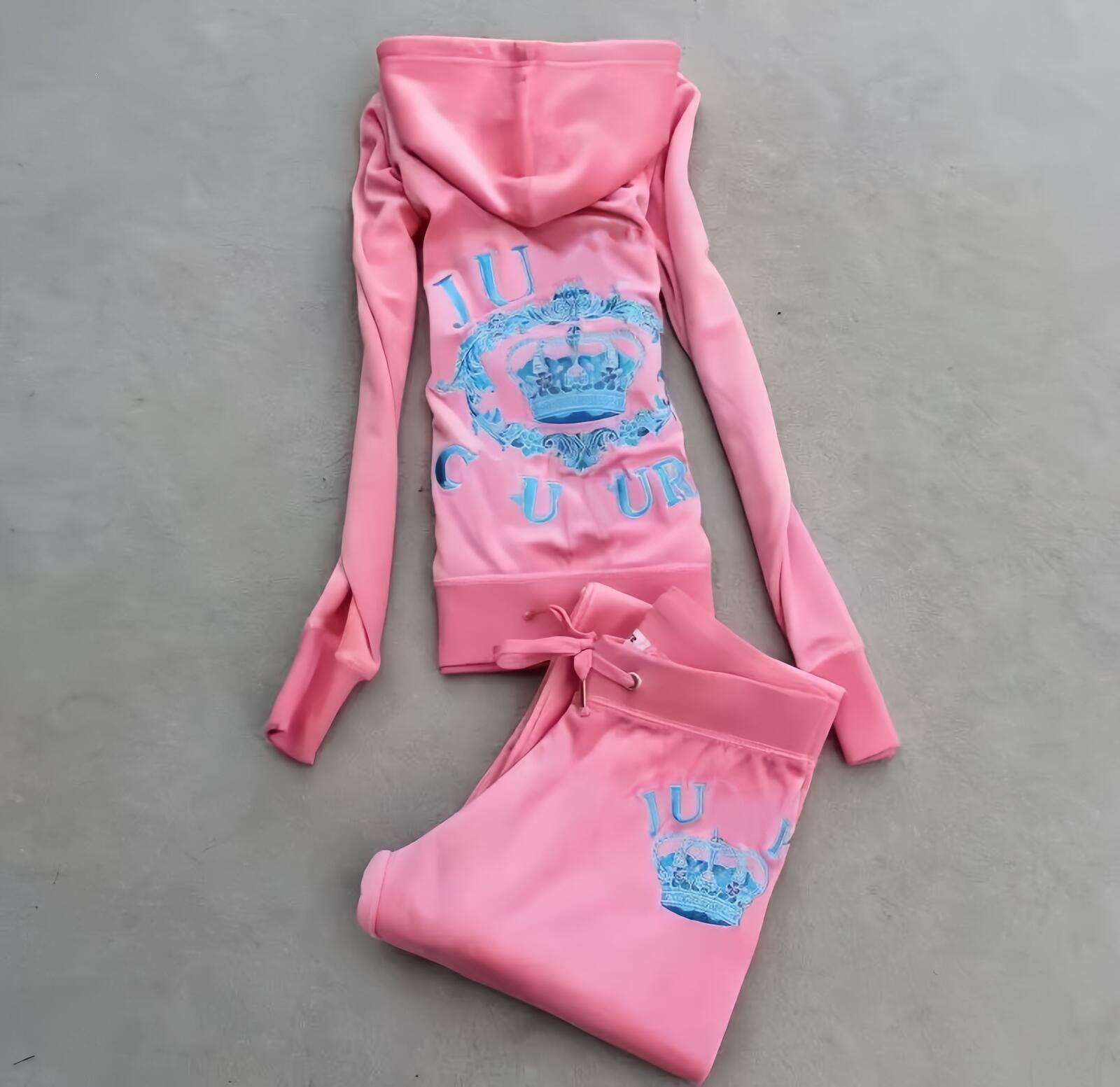 Juicy Coutures Tracksuits Embroidery Sports Suits Female Fitness Suit Hoodie Long And Jogging Comfortable Quality Casual Designer Fashion Juicy Tracksuits