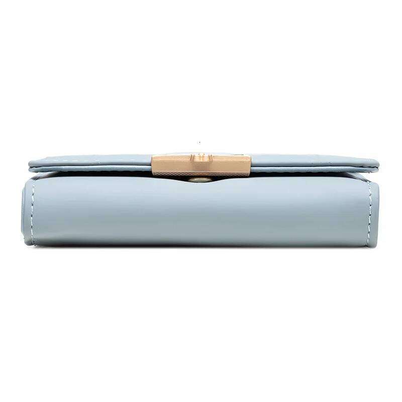 2023 new women's short purse Japanese and Korean PU soft hardware buckle simple trend everything niche large capacity handbag pu Y260206