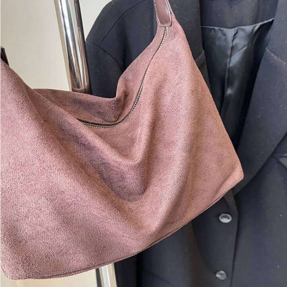 Casual Handbag Suede Shoulder Solid Color Fashion Hobo Korean Style Large Capacity Ladies Tote Bag Shopping Z260207 - view 7