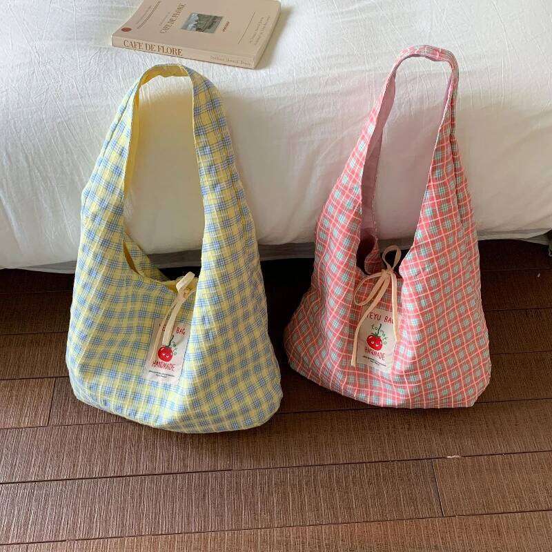 Cartoon Tomato Standard Plaid Vest Large-Capacity Student Class Double-sided Backpack Fashionable Versatile Shoulder Bag Z260207 - view 7