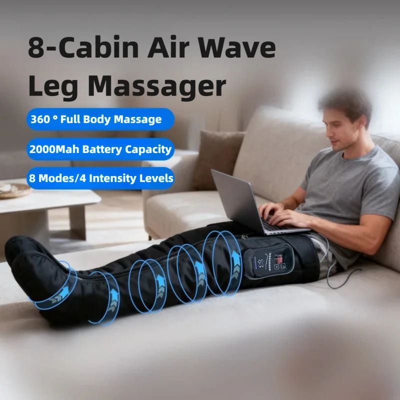 Jinkairui Upgraded 8-Chamber Airbag Leg Massager Extended Air Pressure pants Airbag Kneading Massager Thigh and Foot Massager 260130