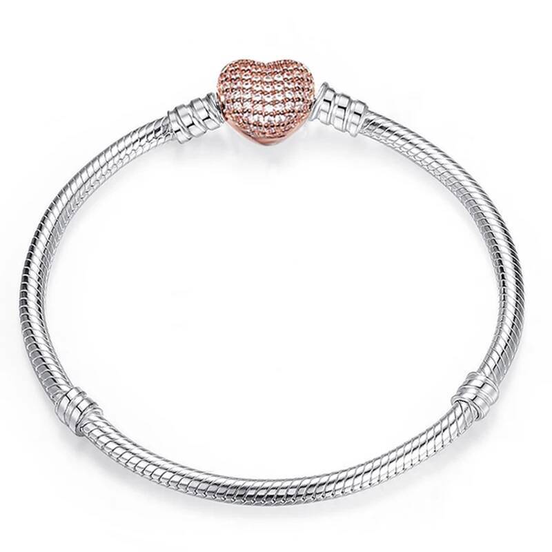 Sterling Silver Color 3mm Snake Chain Bracelets Fit Original Charm Bracelet Bangle Making DIY Jewelry For Women Men Dropshipping