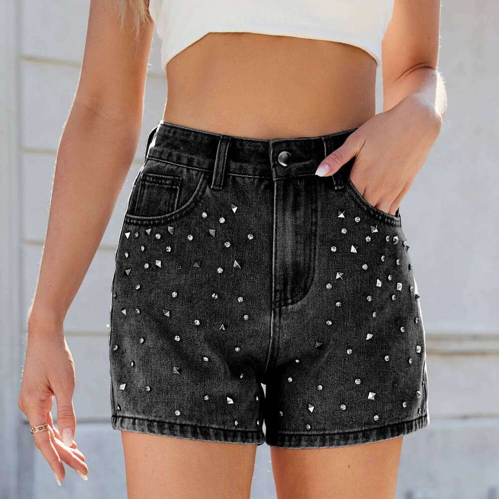 Shorts Jeans Women Denims Mid Waist Washed Distressed Pockets Female Casual Straight Short Pants 2025 Streetwear XJ260206