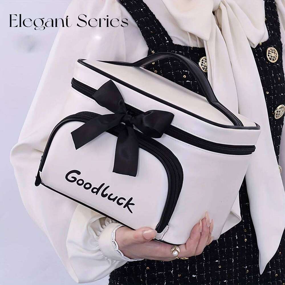 PU Portable Cosmetic Storage BagLarge Capacity Waterproof Makeup BagMultifunctional Travel Toiletries Organizer Bags Y260206