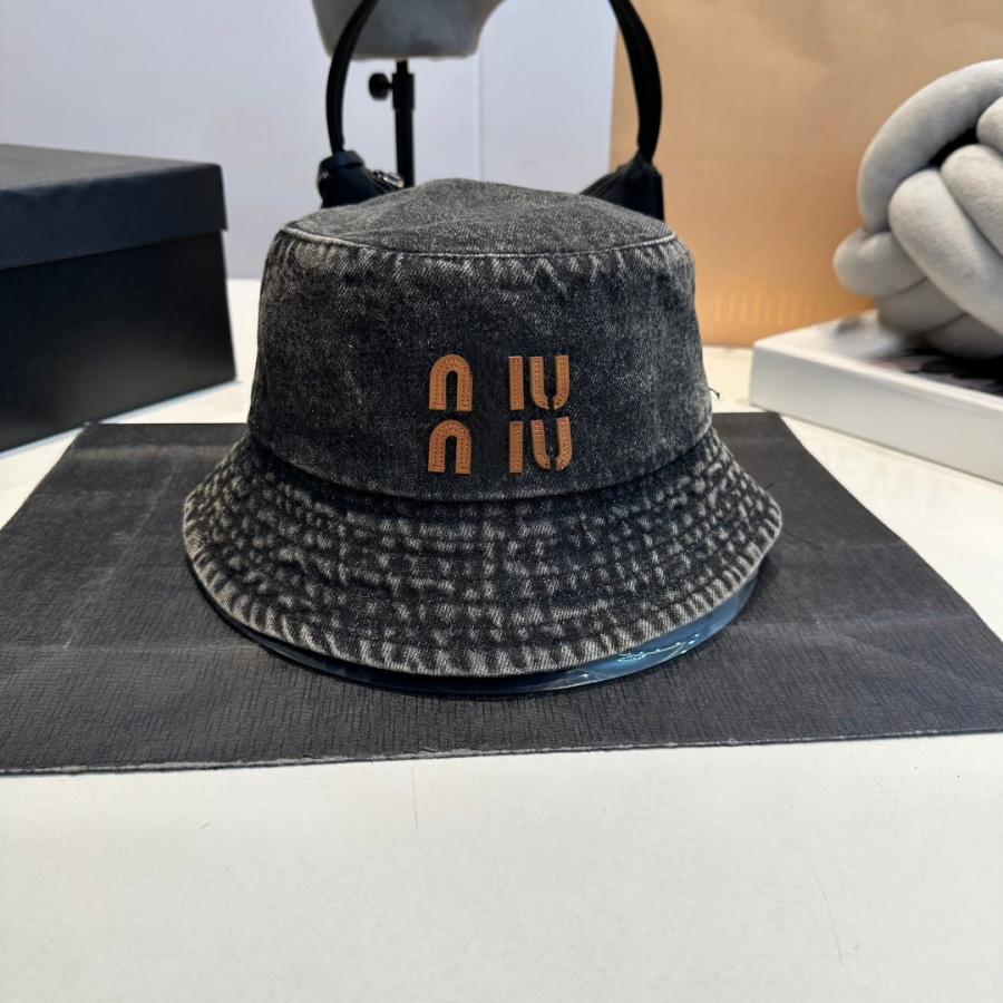 Designer Hat Unisex Caps Classic Fisherman All Season Wide-Brimmed Hat Casual Daily Wear Letter Print or Solid Colors Blue Denim Material Round-Crown Hat