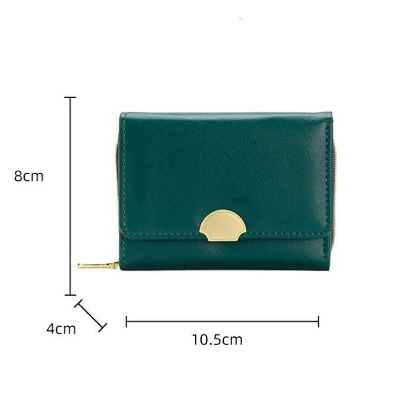 2024 New Women's Wallet Short Zipper Two fold Money Clip Small and Multi functional Change Card Bag Y260206
