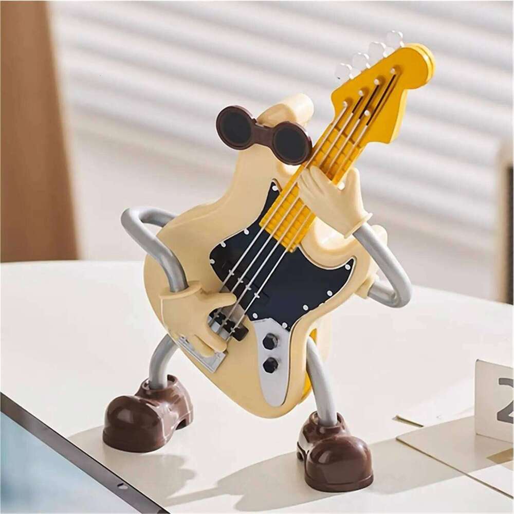 Decor Creative Abstract Ornament Guitar Statue Desktop Decoration For Bookshelf Study Living Room TV Stand S260204
