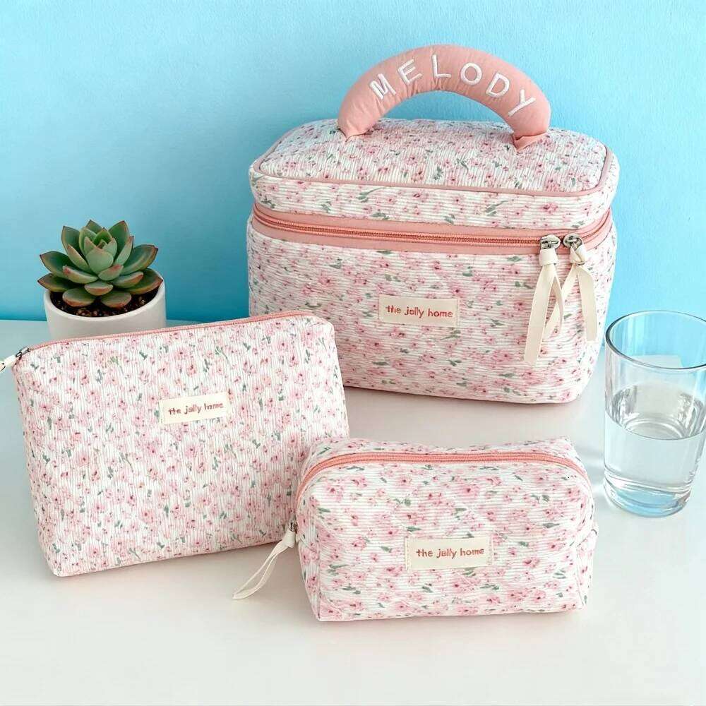 Organizer Cosmetics Pink Gifts for Women Makeup Clutch Vanity Toiletry Bag For Traveling Cosmetic Pouch Large Y260206