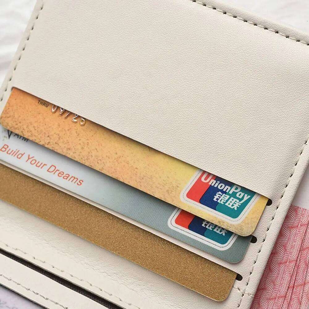 New Cartoon Print Portable PU Leather Zipper Wallet Foldable Coin Purse Y260206