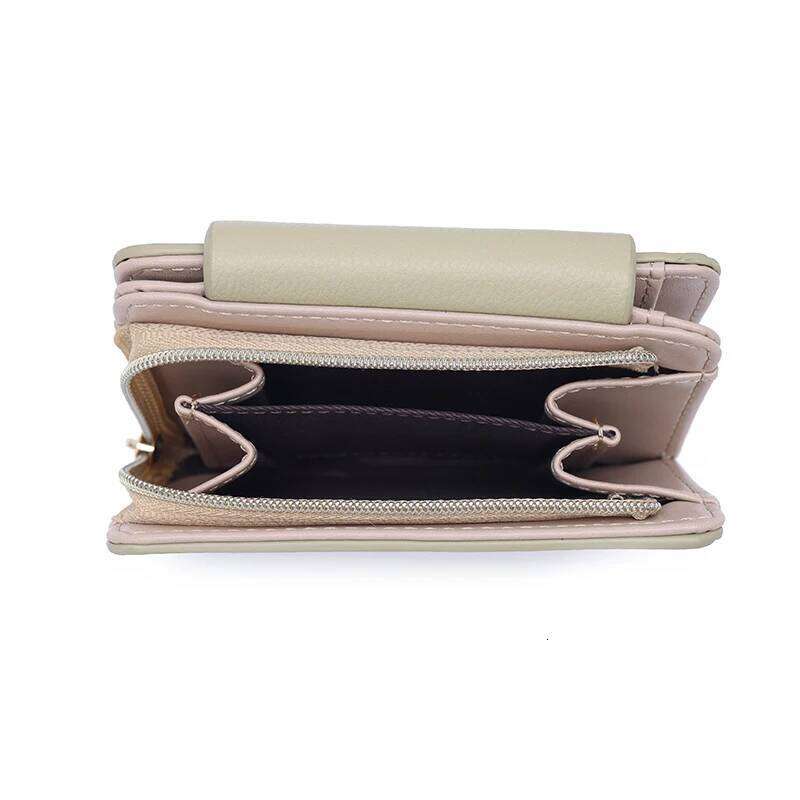 New printed women's short wallet, Korean version PU leather, multi-slot folding, student coin purse, multi-functional, fashionab Y260206