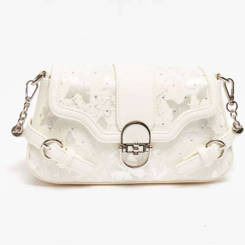 JIAERDI Fairycore Aesthetic White Shoulder Bags Purse Women Hot Girls Butterfly Print Y2k Handbag Female Harajuku Underarm Bag Y260205