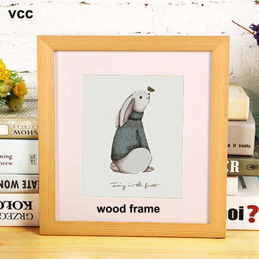 Classic Wooden Square Picture Plexiglass Include Poster Frames For Wall Hanging Family Gift Photo Frame S260205