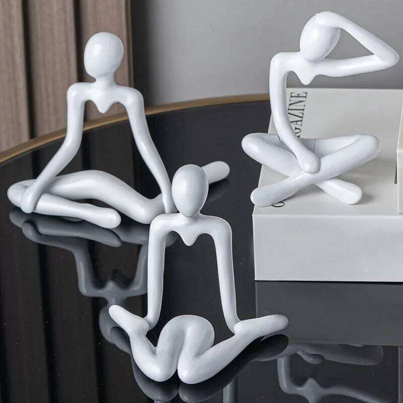 Nordic Light Luxury Style Abstract Figure Thinker Home Decoration Ornaments Sitting Posture Statue Crafts Desktop Decor Artworks S260204 cb8