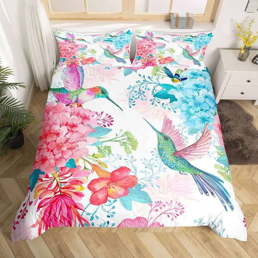 Hummingbird for Kids Boys Girls Quilt Covers Lightweight Down Bedroom Decor 2 Pillowcases 1 Duvet Cover No Comforter XJ260206