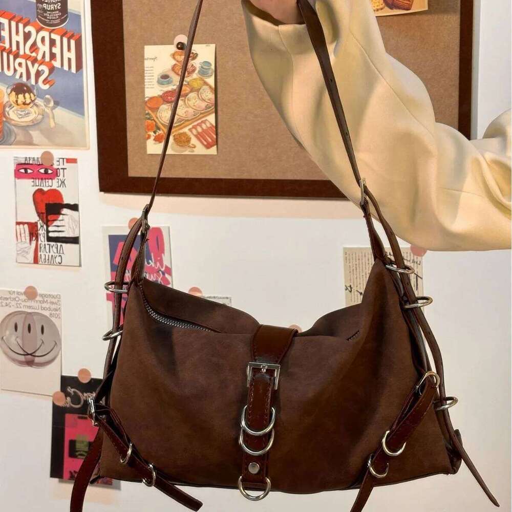Fashion Gothic Y2k Women's Shoulder Bag Vintage Pu Leather Crossbody Bags Cool Hot Girls Underarm Handbags Female Tote Purse Y260205