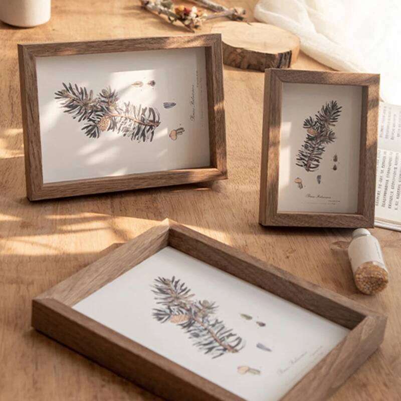 Wooden Shadow Box Picture Photocard Holder Frame for Photo Desk Accessorie S260205