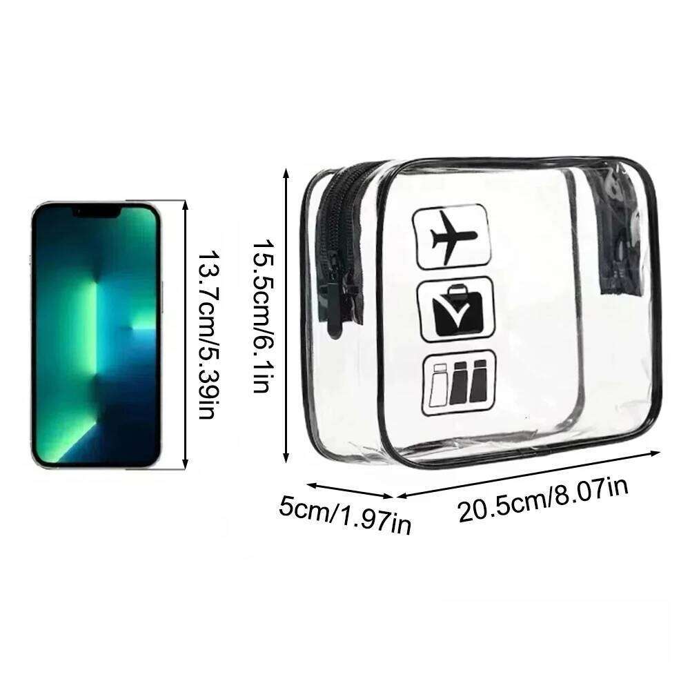 Transparent portable outdoor grooming minimalist travel storage bag, PVC transparent makeup bag Y260206