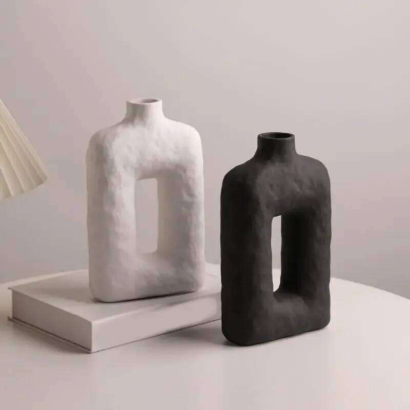Handmade Ceramics Vases Wabi Sabi Theme Farmhouses Minimalists Decors Tabletop Centerpieces Flower Arrangement Container S260204