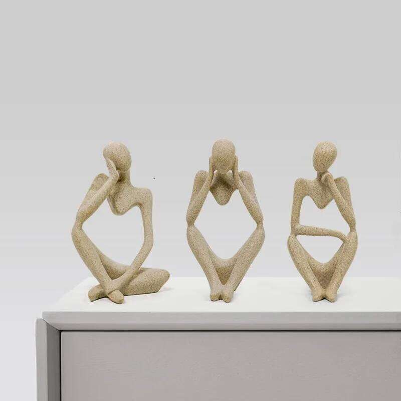 Simple abstract figure sandstone sculpture creative home living room hotel decoration small art ornament S260204