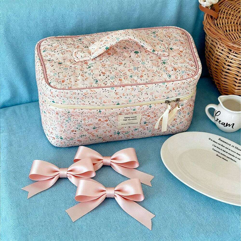 Bags Cosmetics Organizer Orange Makeup Brushes Traveling Cosmetic Bag Travel Large Toilet Kit Beauty Case Woman Y260206