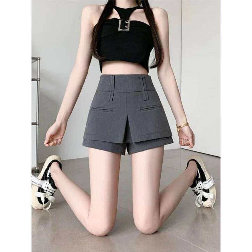 Suit with Skirt Pants Woman Short Shorts for Women Culotte High Waist Outfits Summer Aesthetic Flowy Low Price Comfy Normal Kpop XJ260206