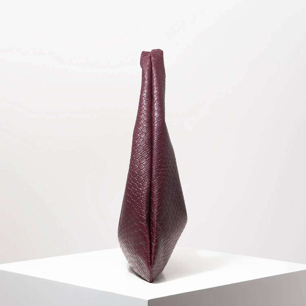 Vintage Faux Woven Leather Shoulder Women's Handbag, Large Capacity Tote Crescent Zipper Underarm Bag, Daily Commuter Bag Random Pattern Y260205