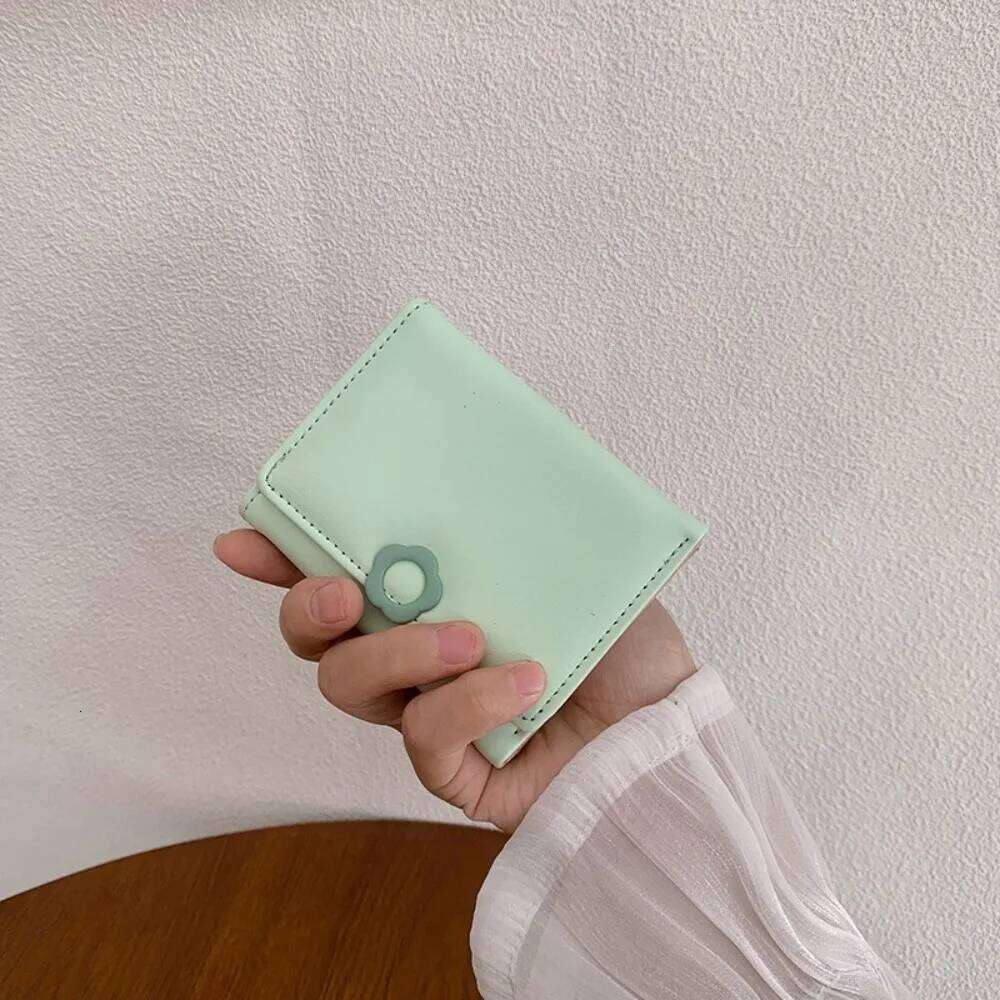 Portable Pu Leather Flower Short Wallet Multi-card Coin Folding Bank Bag Change Purse Card Holder Ladies Y260206