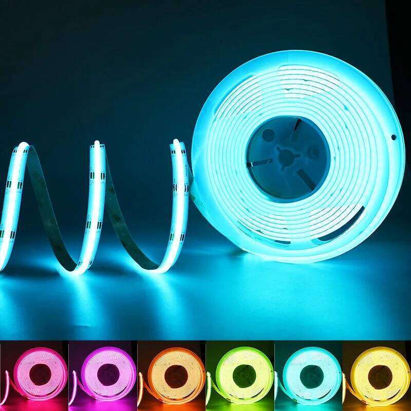 COB RGB LED Strip Lights 576 LEDs/m High Density Flexible Dimmable FCOB Led Tape Colorful Rope Lighting DC12V 24V Z260206