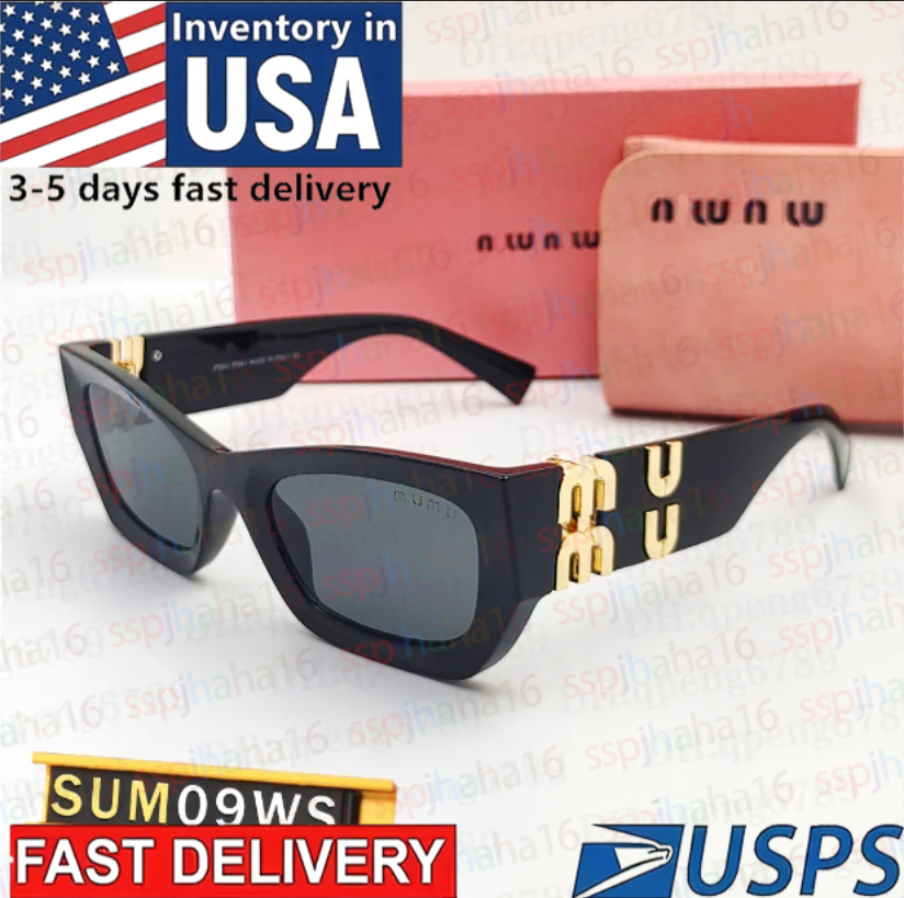 Classic miulys miulys sunglasses MU11WS women's diamond acetate sunglasses designer gold label letter logoSMU09WS vintage small oval frame sunglasses SMU04Z