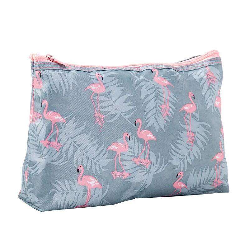 Multi functional Flamingo Waterproof PU Makeup Bag Large capacity portable women's storage Cute girl wash bag Y260206