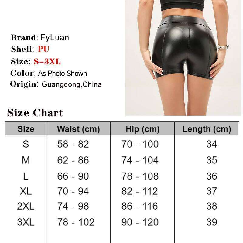 New Black Tight Leather Pants Women Pu Fashion Woman Hotpants Sexy Yoga Leggings High Waisted Nightclub Hot Shorts XJ260206