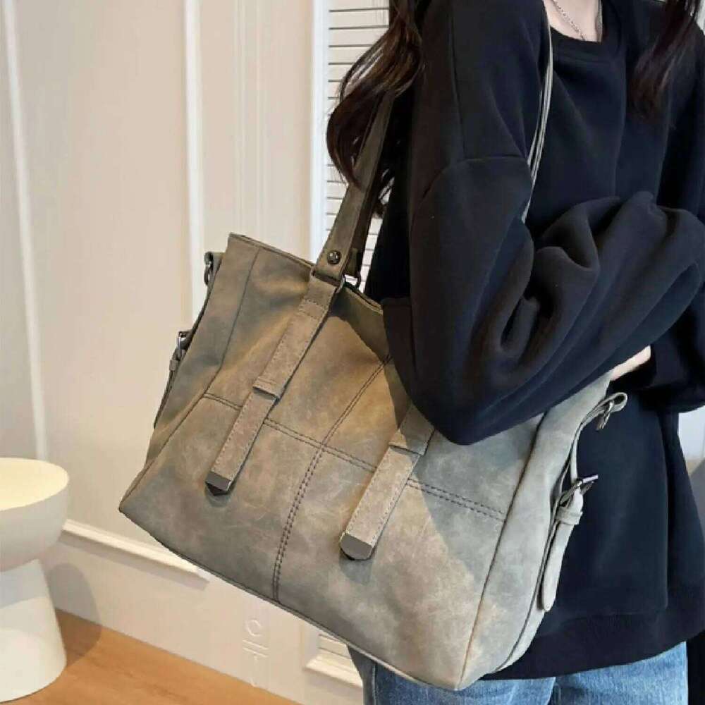 2025 Autumn Trendy Women's Shoulder Tote Bag Stylish Minimalist Large Capacity Handbag Casual All-Match Purse 362812cm Y260204