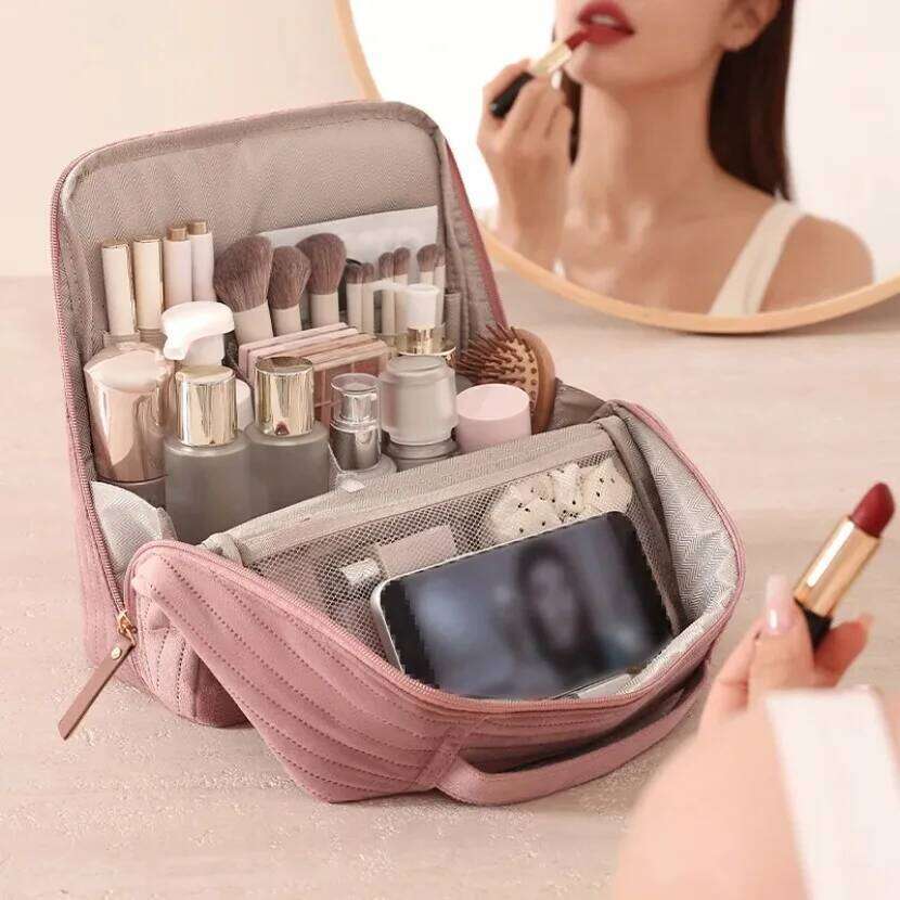 Household Storage Bag Large Capacity Multi-Pocket Organizer Pouch for Cosmetics Toiletries Brushes Home Travel Daily Use Y260206