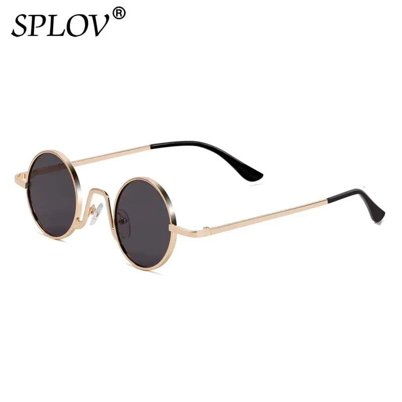 SPLOV Vintage Rap Sunglasses Men Women Steam Punk Style HipHop Small Round Metal Frame Eyewear Retro Gafas De Sol With Case 260206