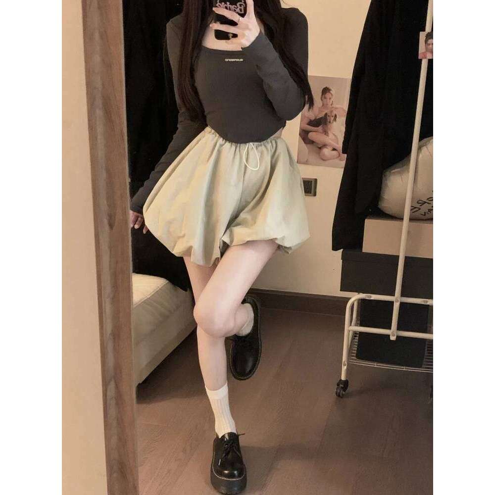 Lantern Shorts Women Fashion Simple Leisure High Waist All-match Pockets Hot Fit Summer Female Streetwear Students Youth Ladies XJ260206