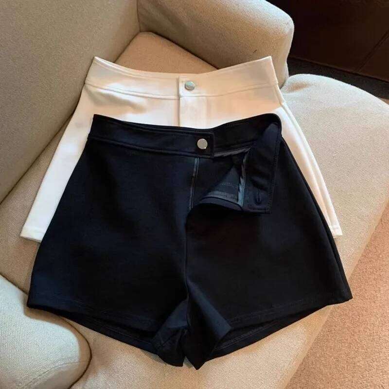 Black pants Women Harajuku Elegance High Waisted A Line Slim Casual Hot Girl Sexy Shorts biker shorts women XJ260206