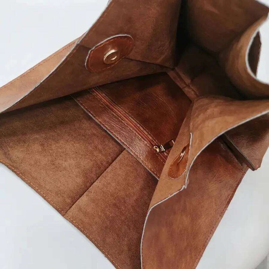 Fashionable minimalist with soft leather and capacity shopping bag for women, one shoulder hand-held large b Z260207 - view 6