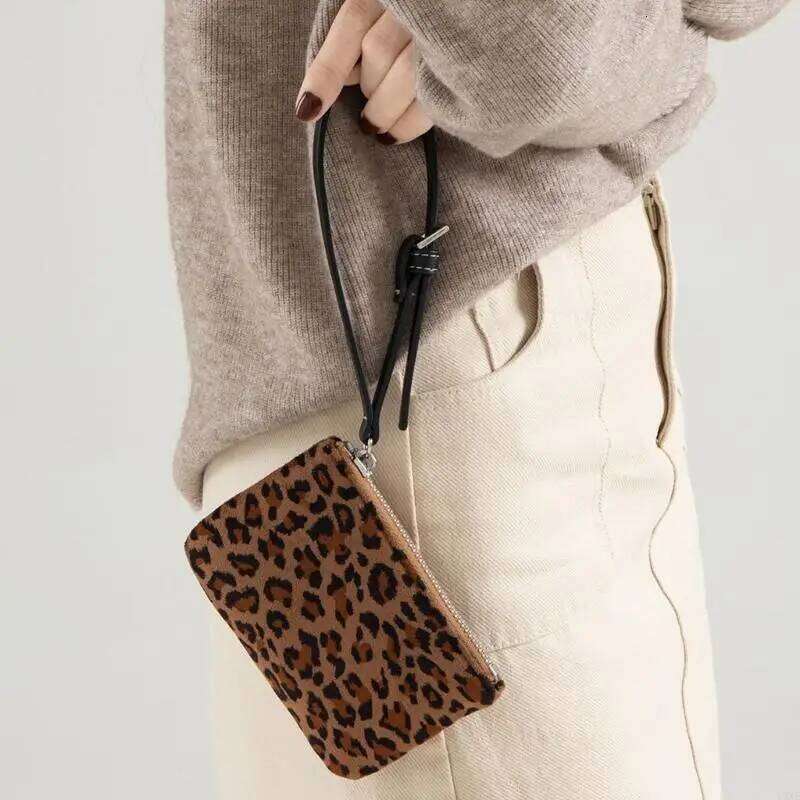 Y3NE Compact Suede Wallet With Card Slots Secure Zippers Closure Lightweight Design Coin Purse For Everyday Commute Travel Y260206