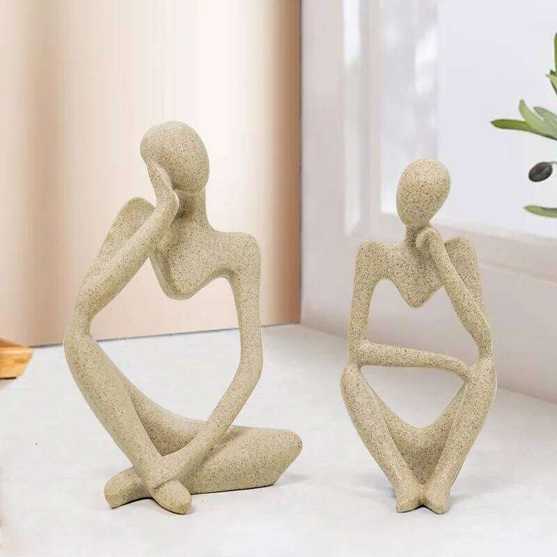 Simple abstract figure sandstone sculpture creative home living room hotel decoration small art ornament S260204