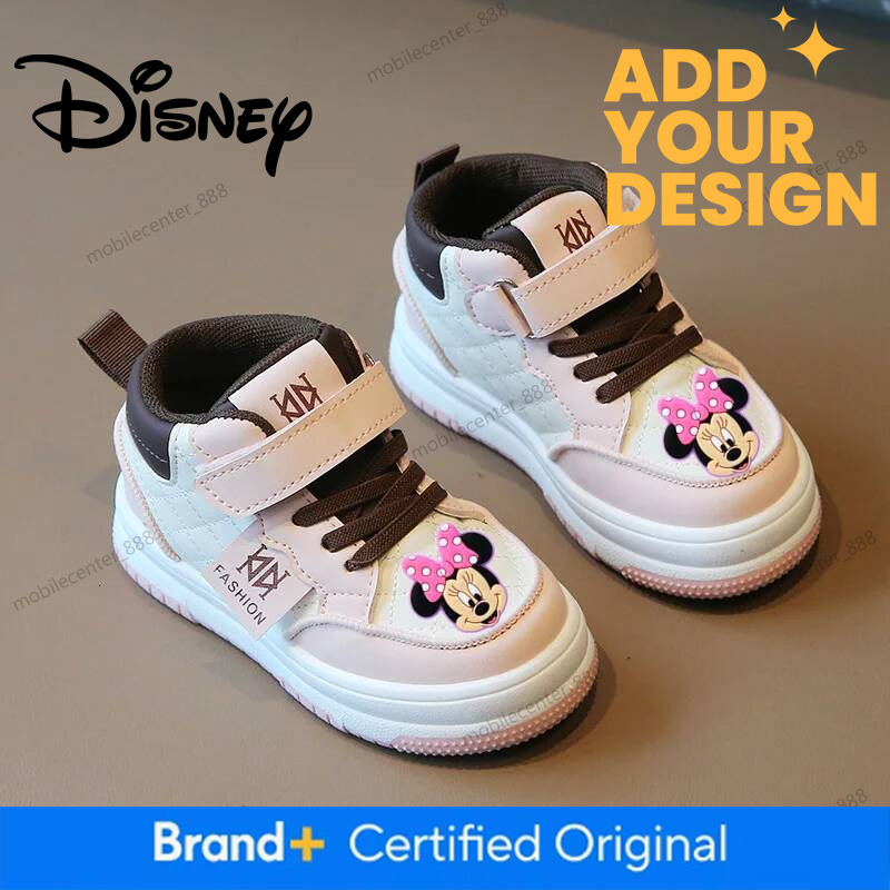 Mickey Mouse Leather Face Kid Board Shoes Baby Fashion Spring Autumn Disney Girl Casual Shoes Non-Slip Soft-Soled Toddler Shoes