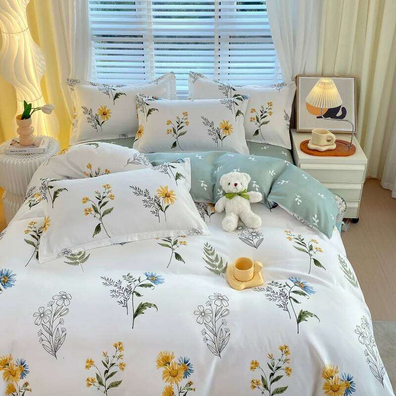3pc Flower Pattern 1pc Duvet Cover 2pc Pillowcase, Without Core, Soft Skin Friendly, Single/Queen Size Bedding Set XJ260206