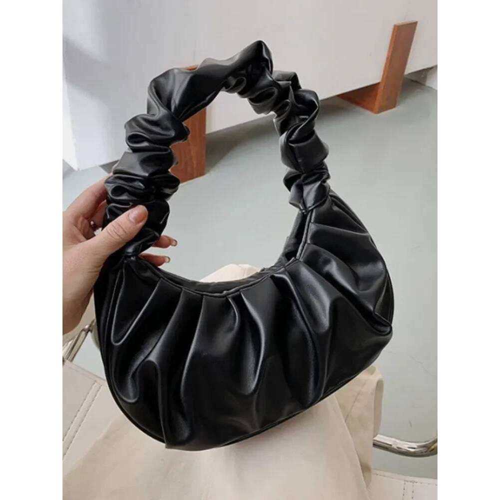 Fashion Pleated Handlebags for Women PU Cloud Leisure Armpit Bag Shopping Shoulder Dumpling Handbag Female Hand Bags Y260205