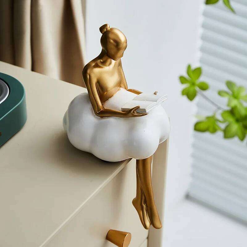 Modern Cloud Girl Sculpture Abstract Art Figure Statue Table Decoration Home Luxury Room Decor Aesthetic Design Figurine Crafts S260204 17d