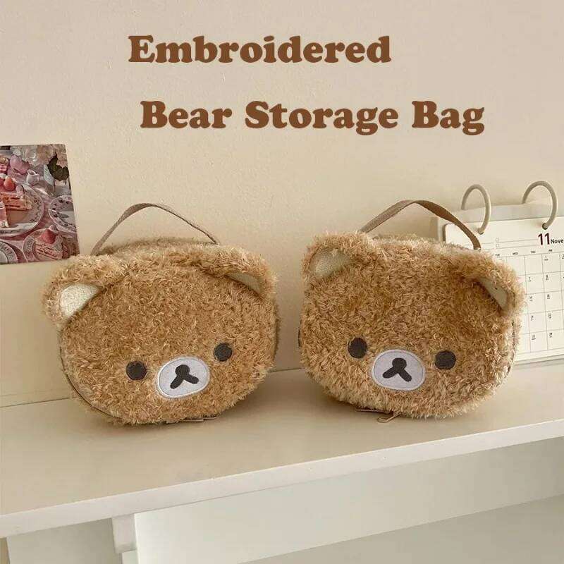 Plushes Makeup Case Anime Relaxed Bear Cosmetic Bag Women Jewelry Storage Pouch Girl Organizer Handbags Gift Hot Sales Y260206