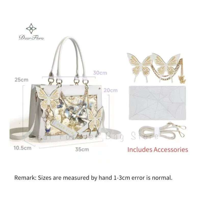 Y2K Labyrinth Butterfly Spider Web Letter Chain Handbags DIY Transparent Ita Lolita Gothic Tote Vintage Fashion Shoulder Bag Z260207 - view 7
